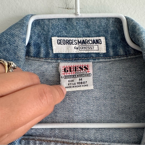 Vintage Georges Marciano For Guess Jean Jacket 80s 90s Denim Size Medium - Picture 3 of 13